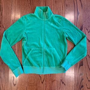 Juicy Couture Velour Zip-up Jacket Y2K | Green | Size Large